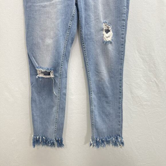 Free People Great Heights Frayed skinny jeans size 29 Blue Medium Wash - Picture 3 of 13
